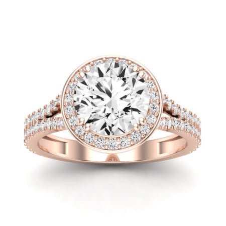 Tea Rose Diamond Matching Band Only (does Not Include Engagement Ring) For Ring With Round Center rosegold