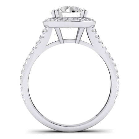 Tea Rose Diamond Matching Band Only (does Not Include Engagement Ring) For Ring With Round Center whitegold