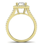 Tea Rose Emerald Diamond Bridal Set (Lab Grown Igi Cert) yellowgold