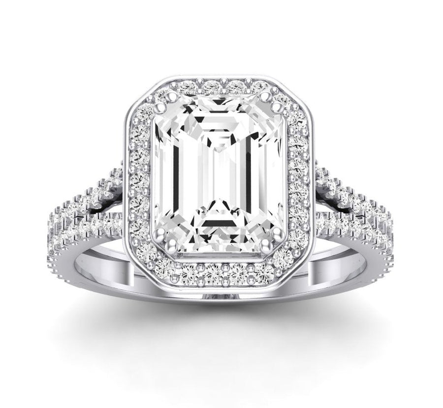 4.00 ct - Tea Rose - Emerald Lab Diamond Engagement Ring (IGI Certified)