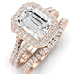 Tea Rose Emerald Moissanite Bridal Set rosegold