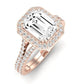 Tea Rose Emerald Moissanite Bridal Set rosegold