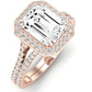 Tea Rose Emerald Diamond Engagement Ring (Lab Grown Igi Cert) rosegold