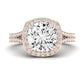 Tea Rose Cushion Diamond Bridal Set (Lab Grown Igi Cert) rosegold