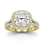 Tea Rose Cushion Diamond Bridal Set (Lab Grown Igi Cert) yellowgold