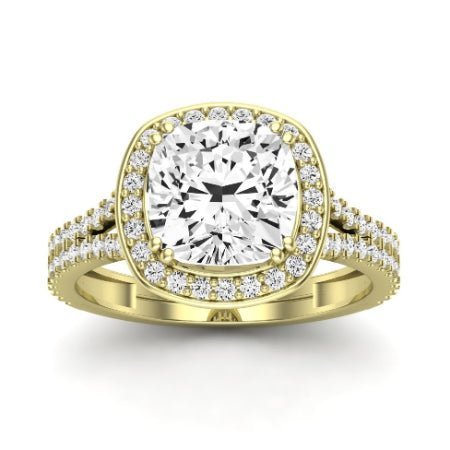 Tea Rose Cushion Diamond Bridal Set (Lab Grown Igi Cert) yellowgold