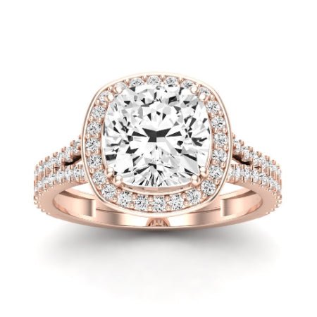 Tea Rose Cushion Diamond Bridal Set (Lab Grown Igi Cert) rosegold