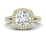 Tea Rose Cushion Diamond Engagement Ring (Lab Grown Igi Cert) yellowgold