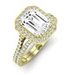 Tea Rose Emerald Diamond Bridal Set (Lab Grown Igi Cert) yellowgold