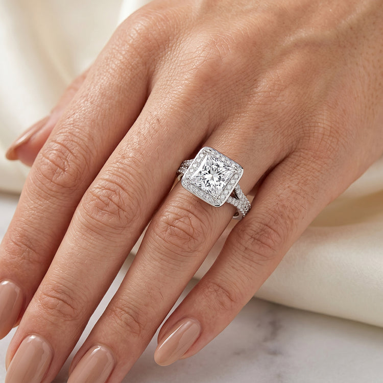 Tea Rose - GIA Natural Princess Diamond Engagement Ring