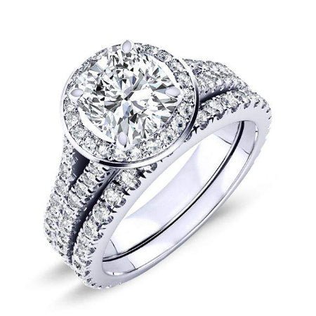 2.00 ct - Tea Rose - GIA Natural Round Diamond Bridal Set