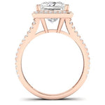 Tea Rose Moissanite Matching Band Only (does Not Include Engagement Ring) For Ring With Princess Center rosegold