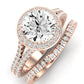 Tea Rose Moissanite Matching Band Only (does Not Include Engagement Ring) For Ring With Round Center rosegold