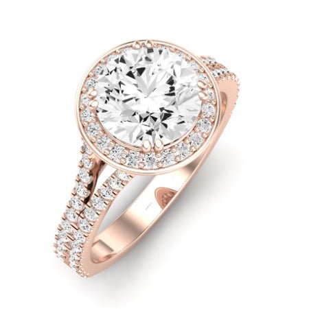 Tea Rose Moissanite Matching Band Only (does Not Include Engagement Ring) For Ring With Round Center rosegold