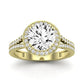 Tea Rose Moissanite Matching Band Only (does Not Include Engagement Ring) For Ring With Round Center yellowgold