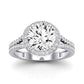 Tea Rose Moissanite Matching Band Only (does Not Include Engagement Ring) For Ring With Round Center whitegold