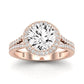 Tea Rose Moissanite Matching Band Only (does Not Include Engagement Ring) For Ring With Round Center rosegold