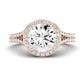 Tea Rose Moissanite Matching Band Only (does Not Include Engagement Ring) For Ring With Round Center rosegold