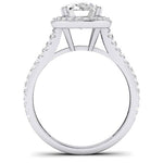 Tea Rose Moissanite Matching Band Only (does Not Include Engagement Ring) For Ring With Oval Center whitegold