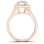 Tea Rose Moissanite Matching Band Only (does Not Include Engagement Ring) For Ring With Oval Center rosegold