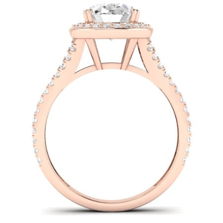 Tea Rose Moissanite Matching Band Only (does Not Include Engagement Ring) For Ring With Oval Center rosegold
