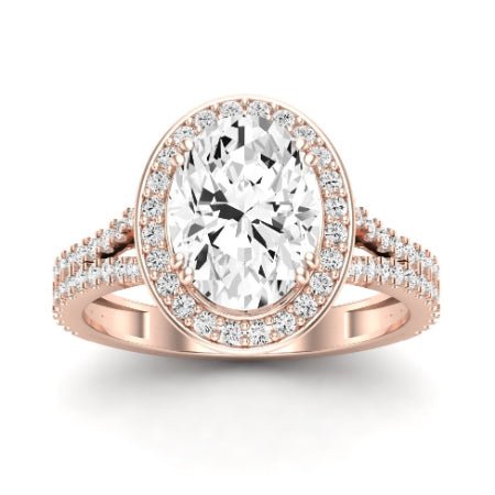 Tea Rose Moissanite Matching Band Only (does Not Include Engagement Ring) For Ring With Oval Center rosegold