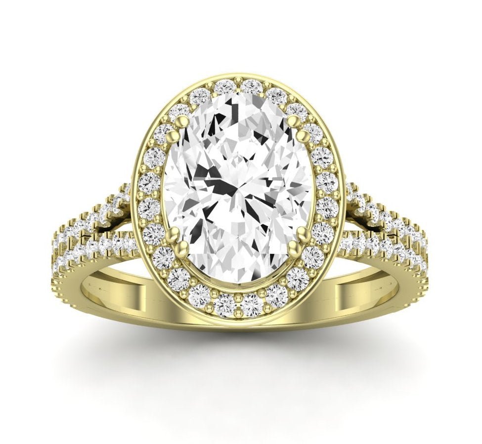 Tea Rose Oval Diamond Engagement Ring (Lab Grown Igi Cert) yellowgold