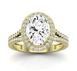 Tea Rose Oval Diamond Engagement Ring (Lab Grown Igi Cert) yellowgold
