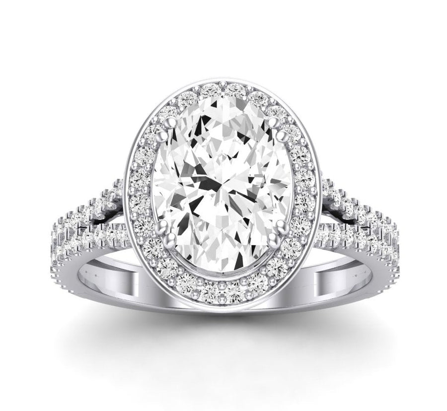 3.00 ct - Tea Rose - Oval Moissanite Engagement Ring