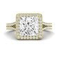 Tea Rose Princess Moissanite Bridal Set yellowgold