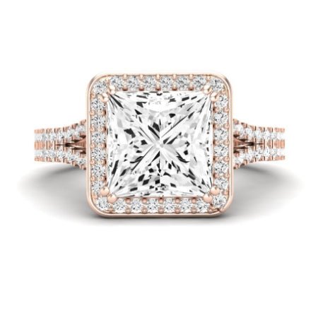 Tea Rose Princess Moissanite Bridal Set rosegold