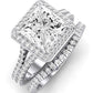 Tea Rose Princess Moissanite Bridal Set whitegold