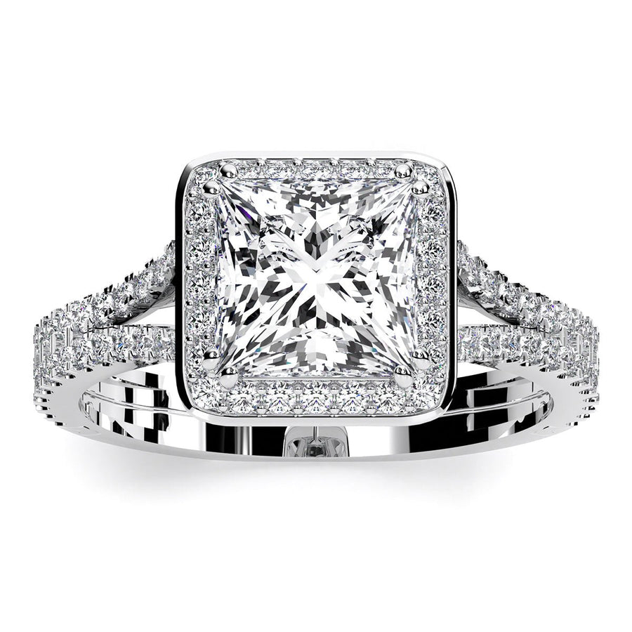 5.00 ct - Tea Rose - Princess Moissanite Engagement Ring