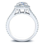 Tea Rose Round Diamond Engagement Ring (Lab Grown Igi Cert) whitegold