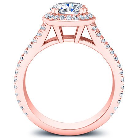 Tea Rose Round Diamond Bridal Set (Lab Grown Igi Cert) rosegold