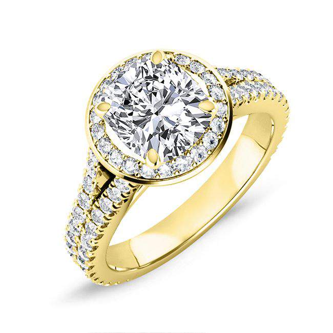 Tea Rose Round Diamond Bridal Set (Lab Grown Igi Cert) yellowgold