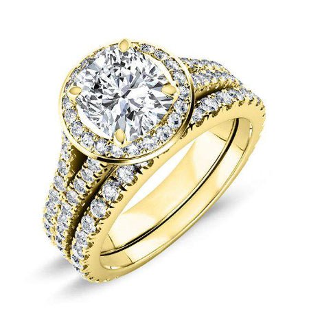 Tea Rose Round Diamond Bridal Set (Lab Grown Igi Cert) yellowgold