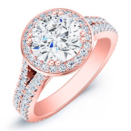 Tea Rose Round Diamond Bridal Set (Lab Grown Igi Cert) rosegold