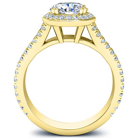 Tea Rose Round Moissanite Engagement Ring yellowgold