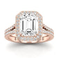 Tea Rose Emerald Diamond Engagement Ring (Lab Grown Igi Cert) rosegold