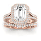 Tea Rose Emerald Diamond Bridal Set (Lab Grown Igi Cert) rosegold