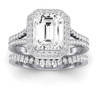 Tea Rose - GIA Certified Emerald Diamond Bridal Set