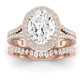 Tea Rose - GIA Natural Oval Diamond Bridal Set