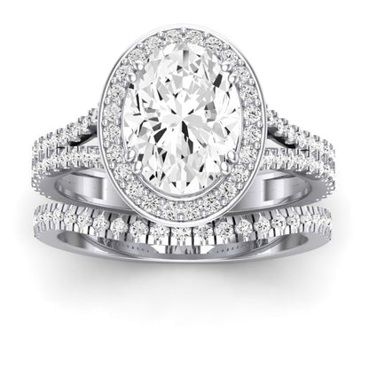 Tea Rose - GIA Certified Oval Diamond Bridal Set