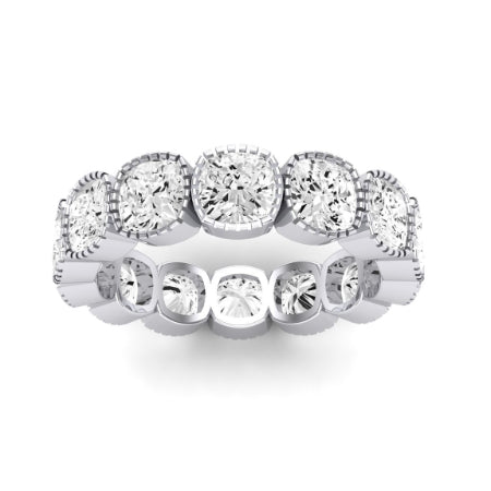 Terra Cushion Cut Moissanite Eternity Band whitegold