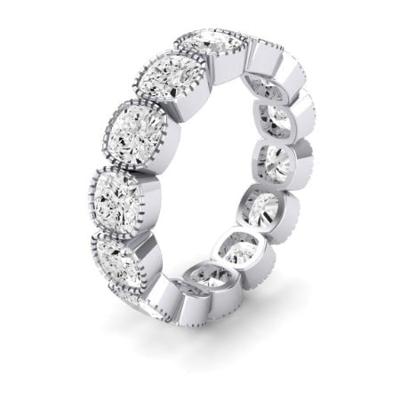 Terra Cushion Cut Moissanite Eternity Band whitegold