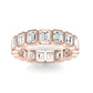 Terra Emerald Cut Moissanite Eternity Band rosegold