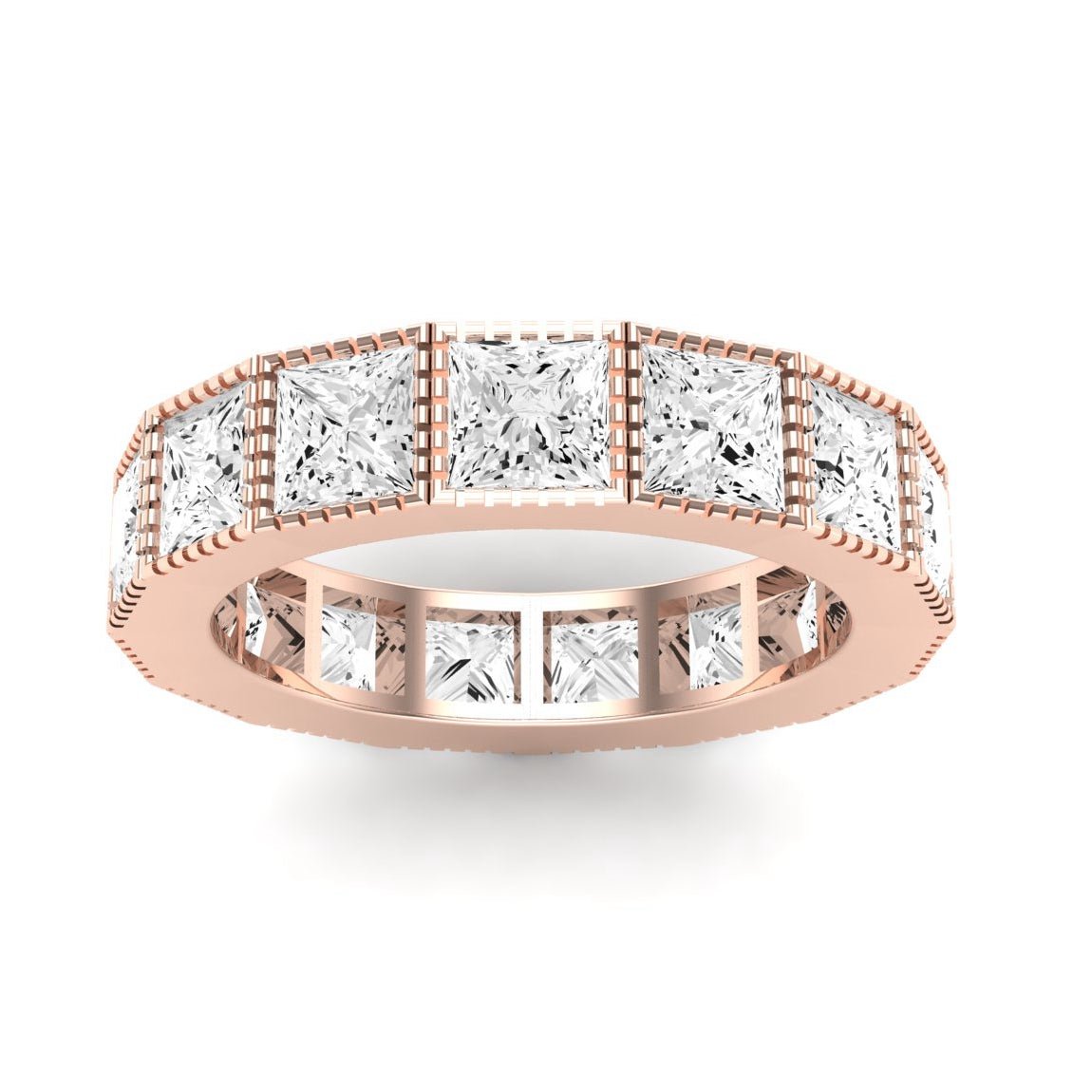 Terra Princess Cut Moissanite Eternity Band rosegold