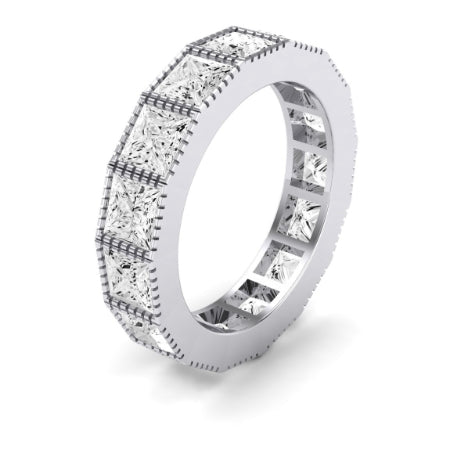 Terra Princess Cut Moissanite Eternity Band whitegold