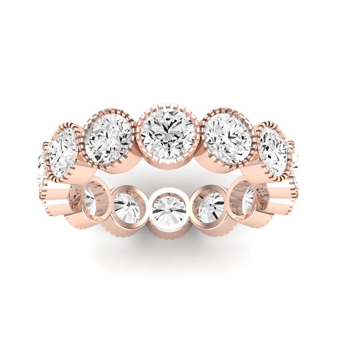 Terra Round Cut Moissanite Eternity Band rosegold